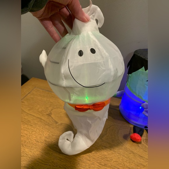 Halloween Hanging Ghost, Frankenstein and Pumpkin Light Up Decor,Set of 3 - Picture 8 of 13